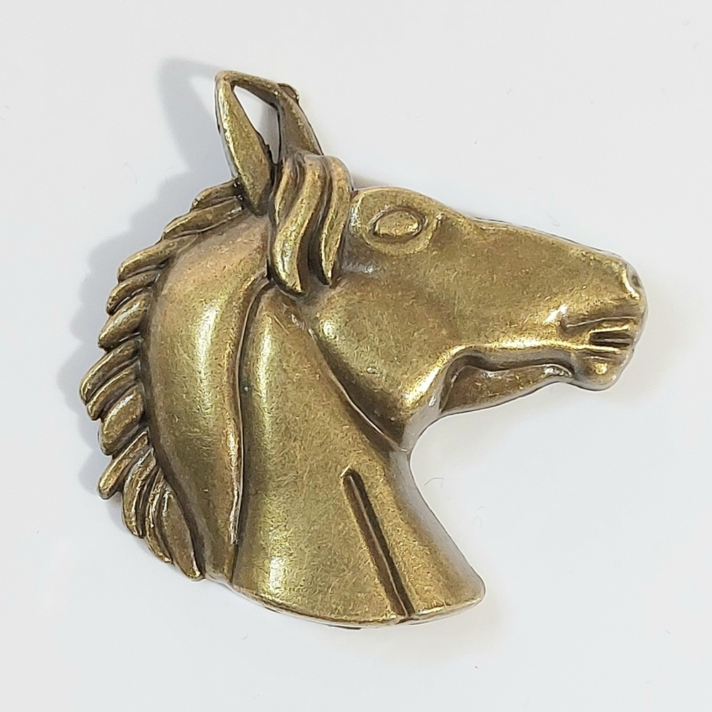 Bronze Large Horse Necklace Pendant - Mens Womens Jewelry